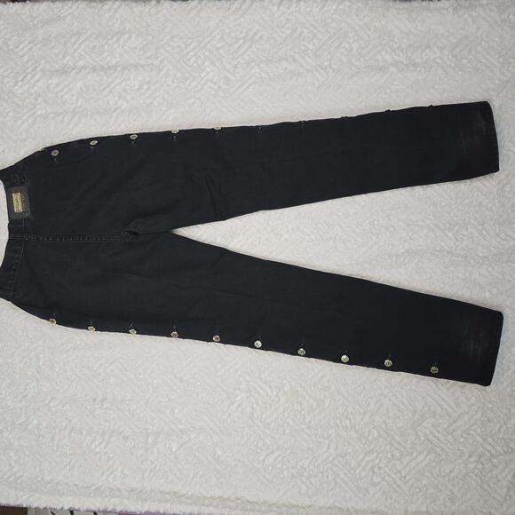 Vintage Lawman Black high rise Western Jeans with Side Snap Buttons Size 7 - Picture 2 of 9